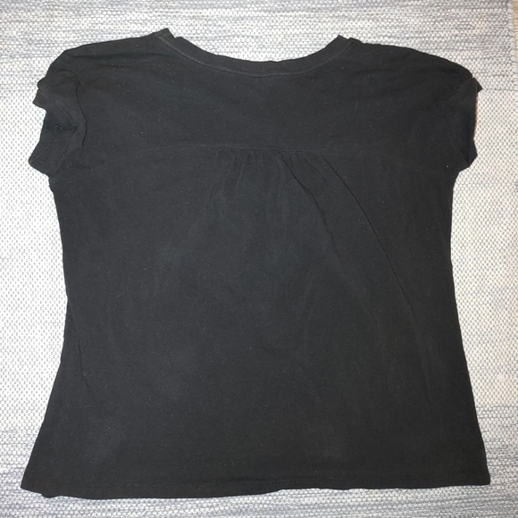 Womens Used Joe Fresh Sz XL Black Cuffed Short Sleeve Tee - Picture 2 of 2